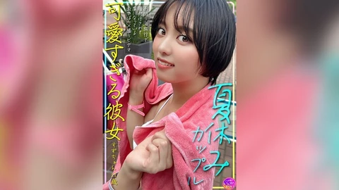 Summer vacation couple Super cute girlfriend Lingjiang (21 years old), was bred during a beach stay and fell in love with it after being bred, super intense self-filmed sex video