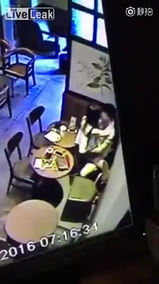 Couple having sex in a cafe in broad daylight