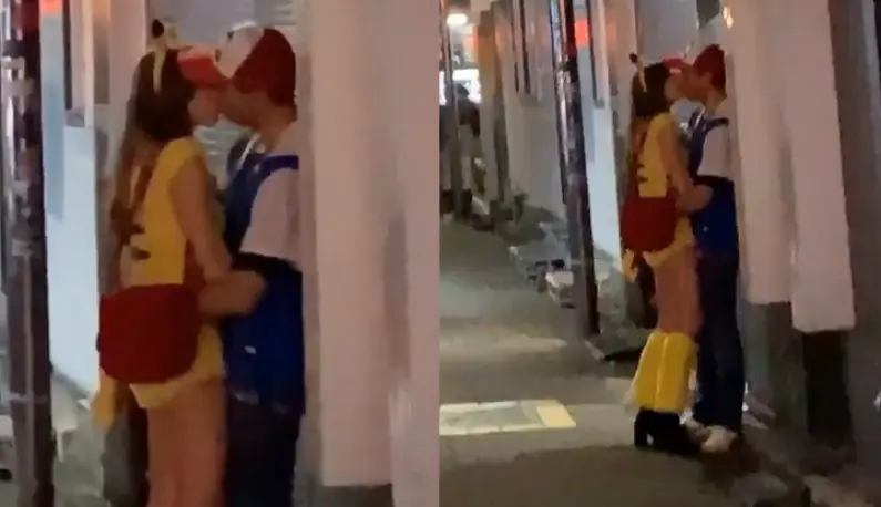 [Japan] Pokemon training in Shibuya, wet tongue kiss in the street~I will be the sword and you will be the shield~