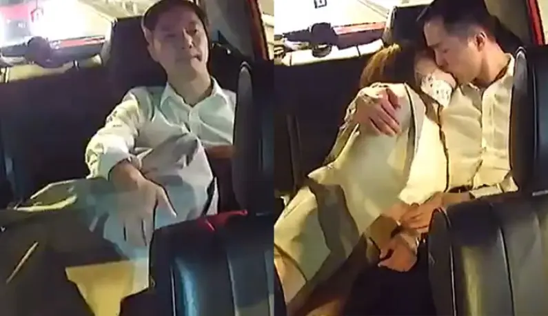 [Hong Kong] On the way home in the taxi, the two of them kissed and their passion got out of hand. The man couldn’t wait any longer and came to his female companion’s mouth!