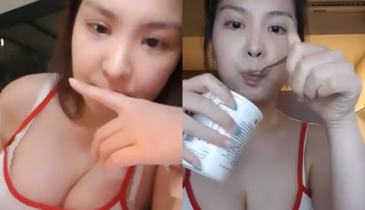[Korea] Keep licking your tongue~ A busty live broadcaster who is very good at seducing dads! The big breasts can be used as pillows!!