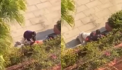 [Hong Kong] A young couple in Hong Kong was playing with each other in a deserted park. Unexpectedly, they were photographed clearly by someone in a high-rise building!