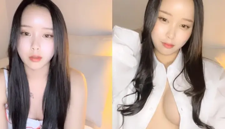 [韓國] 長髮氣質姊姊上線喽～穿著制服扮掩半露很是性感