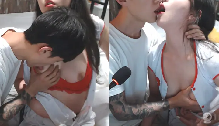 [Korea] A very loving couple ~ kissing and licking beautiful breasts in front of the camera