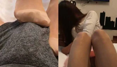 The best slender calves, stockings and beautiful feet ~ rub the cock until hard, then put it in and fuck the pussy