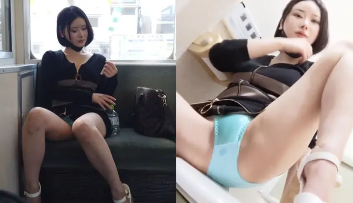 [FC2] Pretty short-haired girl gets color on the train and exposes her underwear to challenge the bottom line of outdoor exposure (FC2-PPV-2340959)