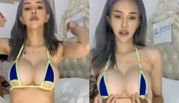 [Thailand] A sexy model with a super figure, she does a live broadcast of shaking her breasts after get off work to earn traffic and fans~