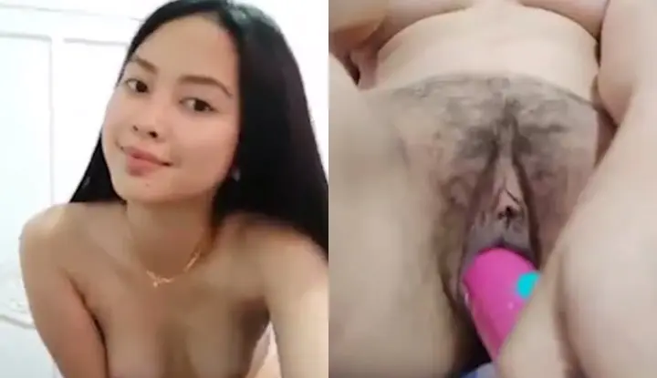 [Thailand] Sexy long-haired girl feels itchy down there~ She masturbates with a toy so fast it’s blurry~