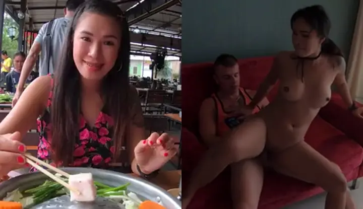 [泰国] 和巨乳泰妹吃完大餐，就带她回房间进行活塞运动帮助消化～