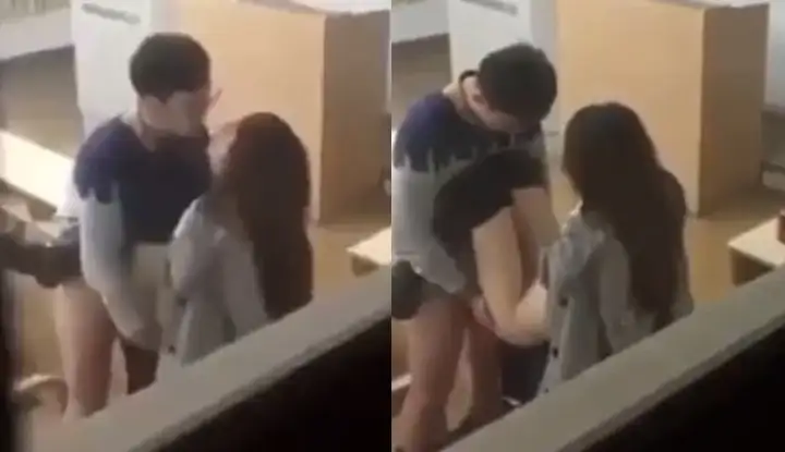 Secretly filmed a classroom fight between a college couple, the classroom sex was exciting~