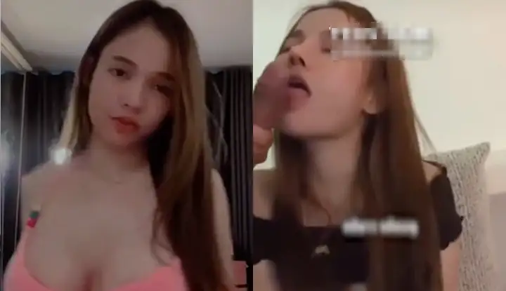 [Thailand] Live broadcast host with fair and tender big breasts gives her husband a blowjob