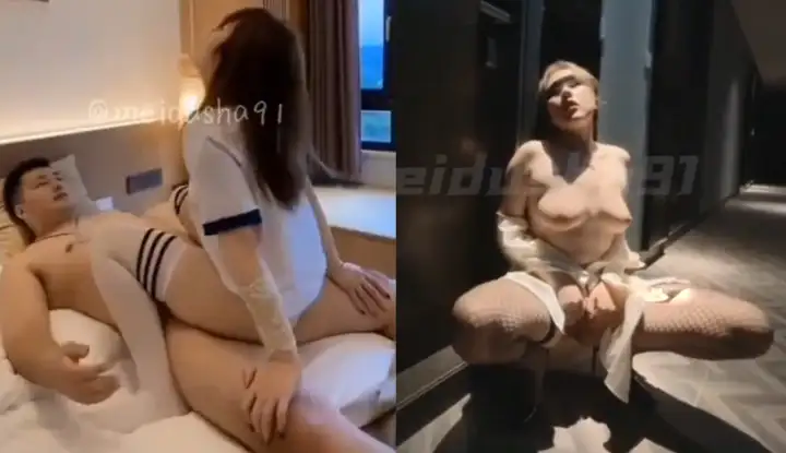 Contrast female internet celebrity, slutty bitch exposed while crawling in hotel corridor