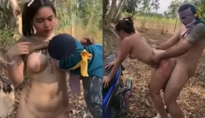 [Thailand] A girl with big breasts and tattoos made an appointment with a strange man to play wildfire in the wild. She seemed very satisfied with her first experience of wildfire.