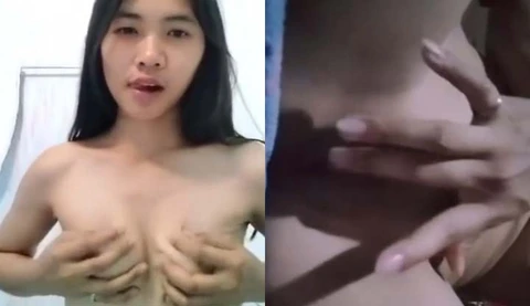 [Thailand] A pure and beautiful girl with beautiful breasts takes off her clothes and takes a selfie, taking a close-up of her beautiful pussy and touching herself